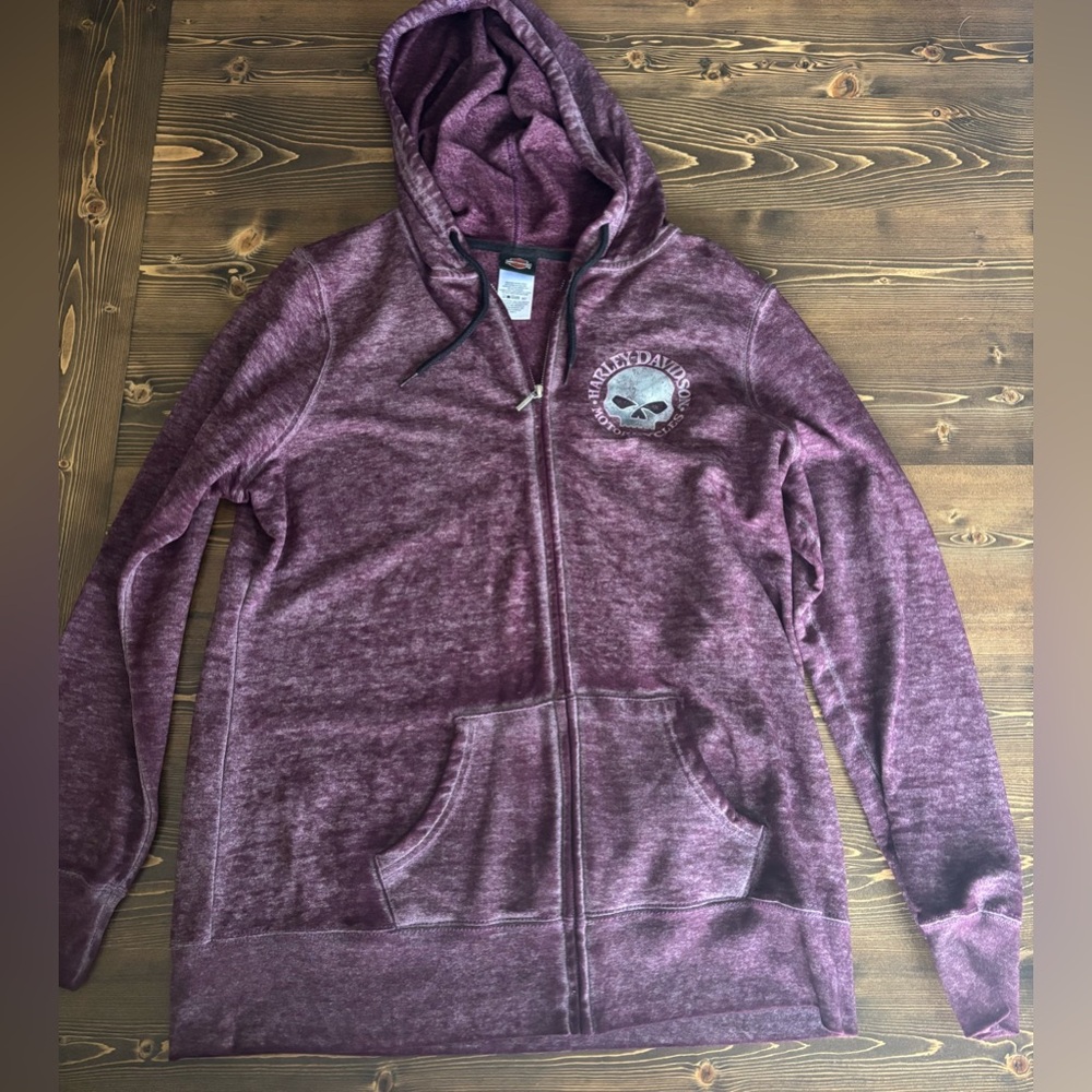 Harley-Davidson Maroon Zip-Up Hoodie